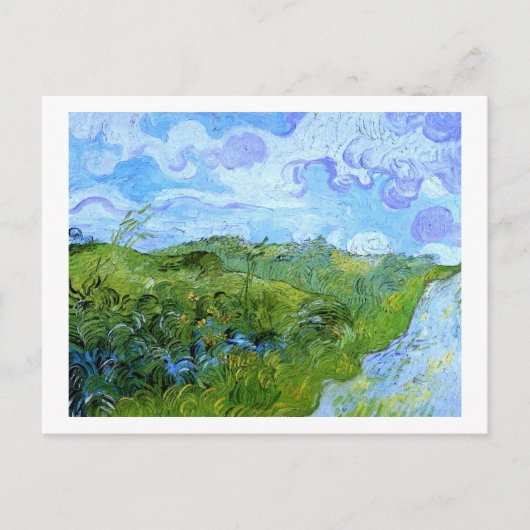 Green Wheat Fields Van Gogh Fine Art Briefkaart (Voorkant)