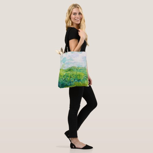 Green Wheat Fields, Van Gogh Tote Bag (Op model)