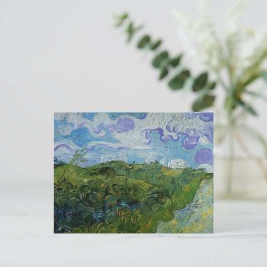 Green Wheat Fields van Vincent van Gogh Briefkaart (Staand voorkant)