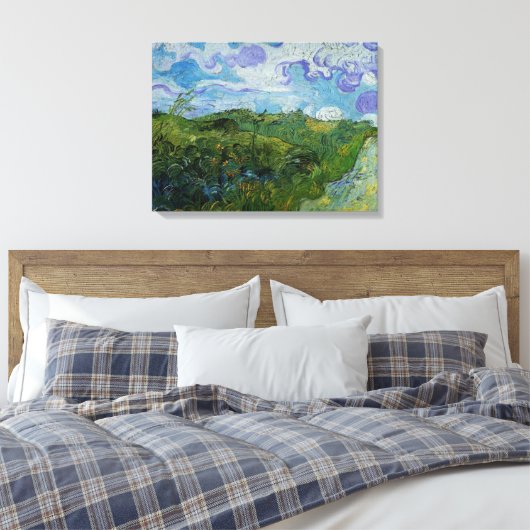 Green Wheat Fields van Vincent van Gogh Canvas Afdruk (Insitu (Slaapkamer))