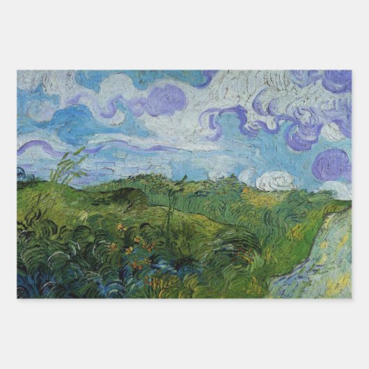 Green Wheat Fields van Vincent van Gogh Inpakpapier Vel (Voorkant 2)