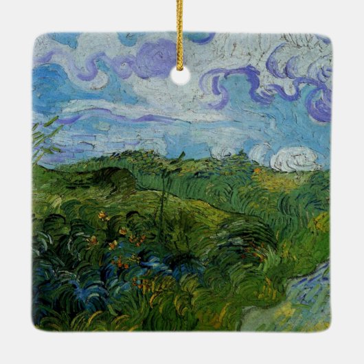 Green Wheat Fields van Vincent van Gogh Keramisch Ornament (Achterkant)