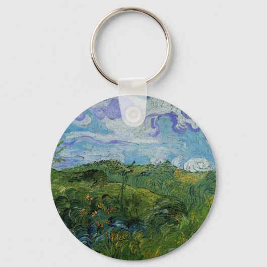 Green Wheat Fields van Vincent van Gogh Sleutelhanger (Achterkant)