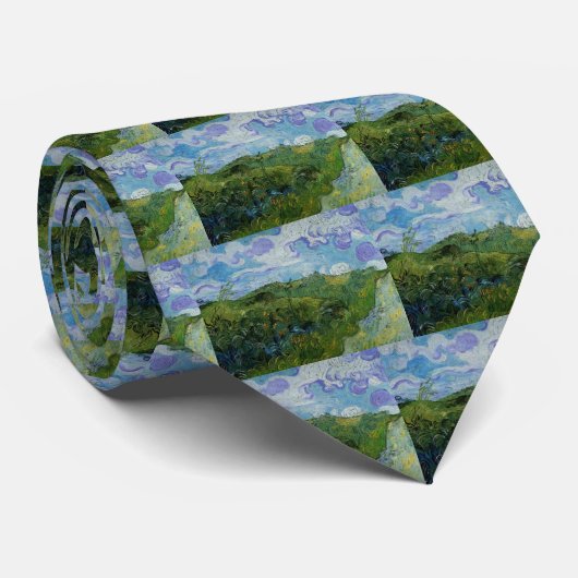 Green Wheat Fields van Vincent van Gogh Stropdas (Opgerold)