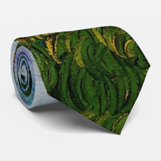 Green Wheat Fields van Vincent van Gogh Stropdas (Opgerold)