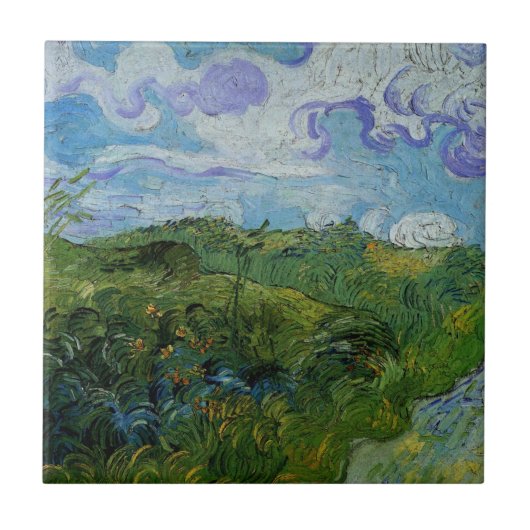 Green Wheat Fields van Vincent van Gogh Tegeltje (Voorkant)