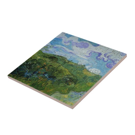 Green Wheat Fields van Vincent van Gogh Tegeltje (Zijkant)