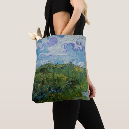 Green Wheat Fields van Vincent van Gogh Tote Bag (Dichtbij)