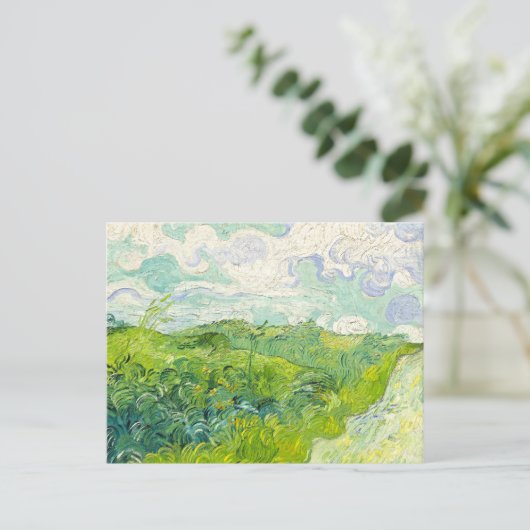 Green Wheat Fields Vincent van Gogh Briefkaart (Staand voorkant)