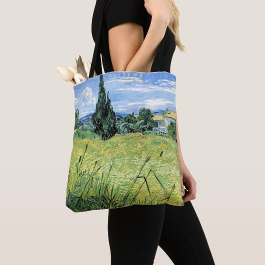 Green Wheatfield with Cypress, Tote Bag (Dichtbij)