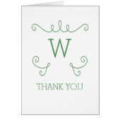 Green Whimsical Flourish Monogram - Hartelijk dank (Voorkant)
