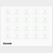 Green Whimsical Flourish Monogram Wedding Stickers (Vel)