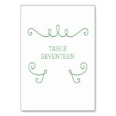 Green Whimsical Flourish Table Kaart (Achterkant)