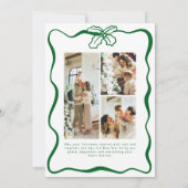 Green Whimsical Photo Doodle Poinsettia Christmas Feestdagenkaart (Achterkant)