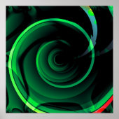 Green Whirlpool Psychedelic Hypnotic Swirl Vortex Poster (Voorkant)