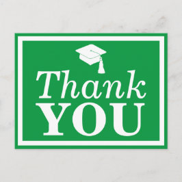 Green White Afstudeerder Pet Dank u Briefkaart