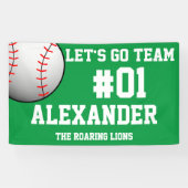 Green White Baseball Team Spirit Spandoek (Horizontaal)