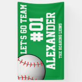 Green White Baseball Team Spirit Spandoek (Verticaal)