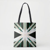 Green White Beige Winter Xmas Starburst Snowflake Tote Bag (Voorkant)