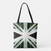 Green White Beige Winter Xmas Starburst Snowflake Tote Bag (Achterkant)