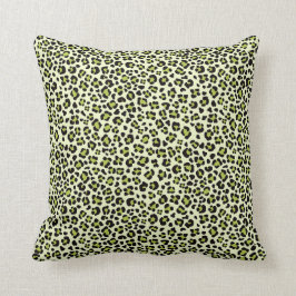 Green White Black Leopard Print Sierkussen