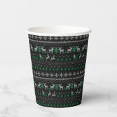 Green White Black Ugly kerstSweater Party Papieren Bekers (Achterkant)