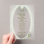 Green&White bloemendoop Acryl uitnodiging (Insitu (Draagbaar))