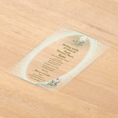 Green&White bloemendoop Acryl uitnodiging (Laagn)