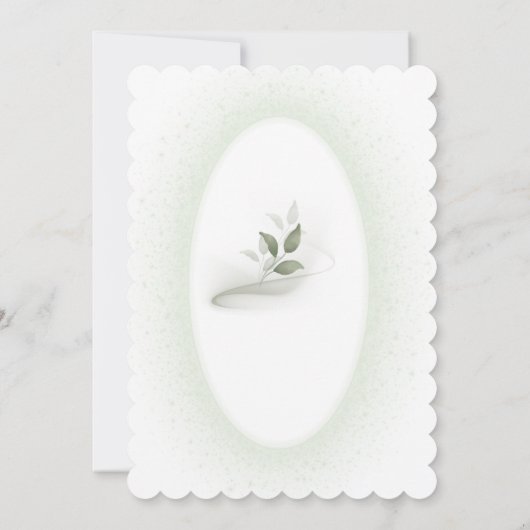 Green&White bloemendoopuitnodiging Kaart (Achterkant)
