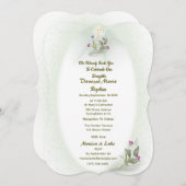 Green&White bloemendoopuitnodiging Kaart (Voorkant / Achterkant)