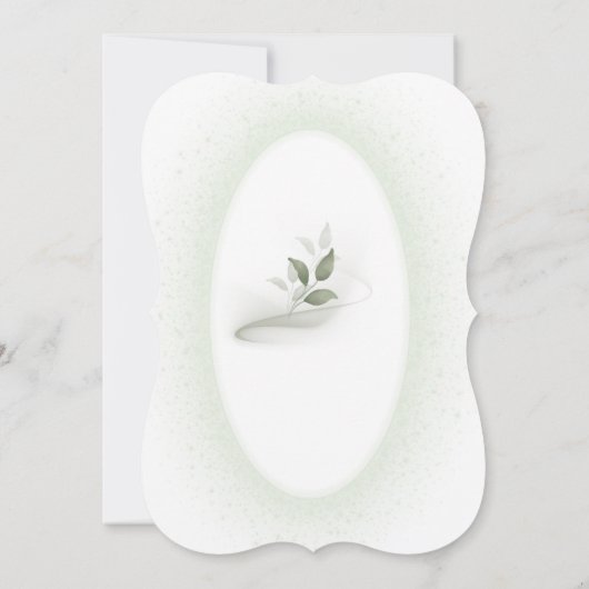 Green&White bloemendoopuitnodiging Kaart (Achterkant)