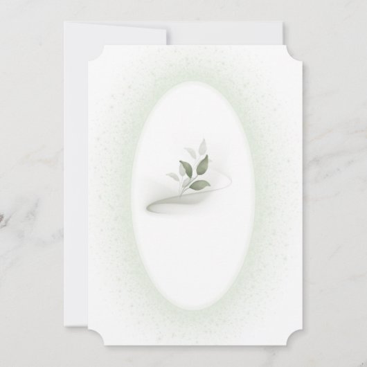 Green&White bloemendoopuitnodiging Kaart (Achterkant)