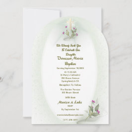 Green&White bloemendoopuitnodiging Kaart