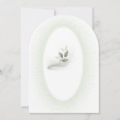 Green&White bloemendoopuitnodiging Kaart (Achterkant)