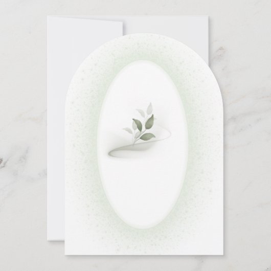 Green&White bloemendoopuitnodiging Kaart (Achterkant)