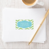 Green White Blue Chevron Personal Etiket (Insitu)