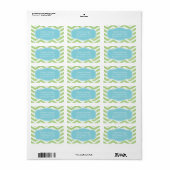 Green White Blue Chevron Personal Etiket (Full Sheet)