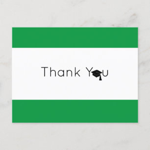 Green White Bold Afstuderen Hartelijk dank Briefkaart