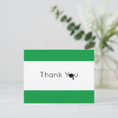 Green White Bold Afstuderen Hartelijk dank Briefkaart (Staand voorkant)