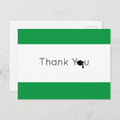 Green White Bold Afstuderen Hartelijk dank Briefkaart (Voorkant / Achterkant)