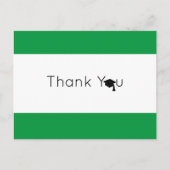 Green White Bold Afstuderen Hartelijk dank Briefkaart (Voorkant)
