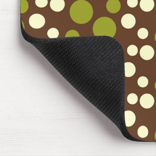 Green White Brown Polka Dots Pattern Muismat (Hoek)