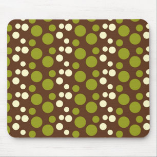 Green White Brown Polka Dots Pattern Muismat