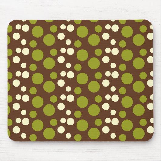 Green White Brown Polka Dots Pattern Muismat (Voorkant)