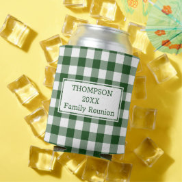 Green White Buffalo Check Custom Family Reunion Blikjeskoeler