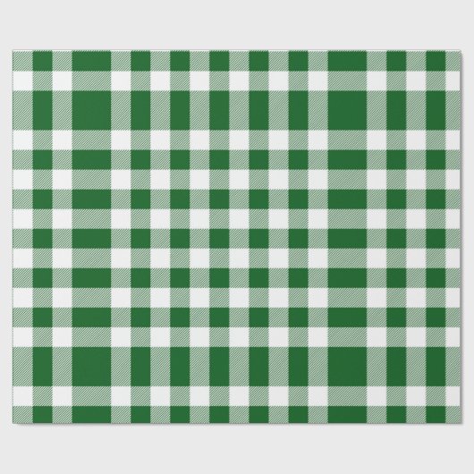 Green White Buffalo Check Land Rustic Cadeaupapier (Vlak)