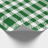 Green White Buffalo Check Land Rustic Cadeaupapier (Hoek)
