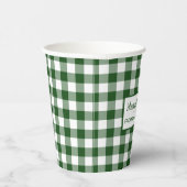 Green White Buffalo Check Name kerstparty Papieren Bekers (Rechts)