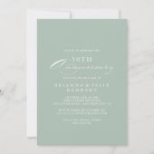 Green White Calligraphy 50th Wedding Jubileum Kaart (Voorkant)