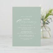 Green White Calligraphy 50th Wedding Jubileum Kaart (Staand voorkant)